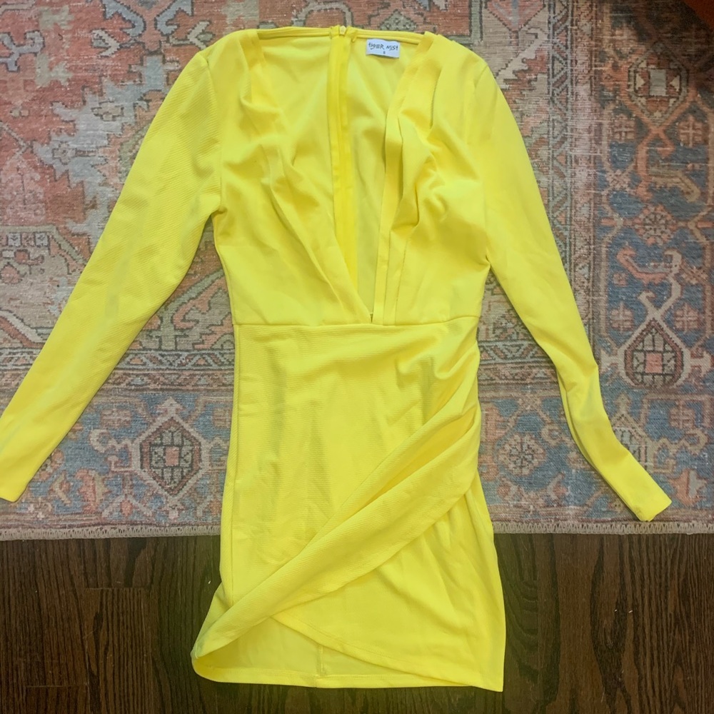 Tiger Mist Neon Yellow LOWCUT Dress - Never Worn